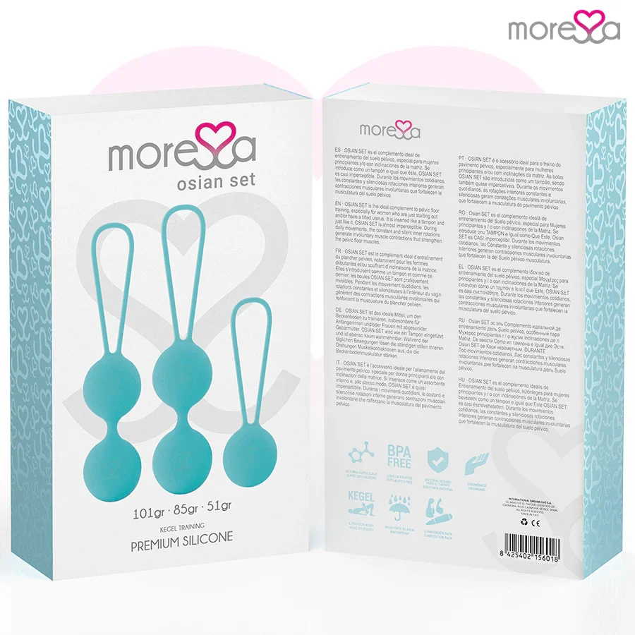 MORESSA - OSIAN SET Osian One; 51 Gr / Osian Two; 101 Gr / Osian Three 85 gr PREMIUM SILICONA TURQUESA - Nuvica