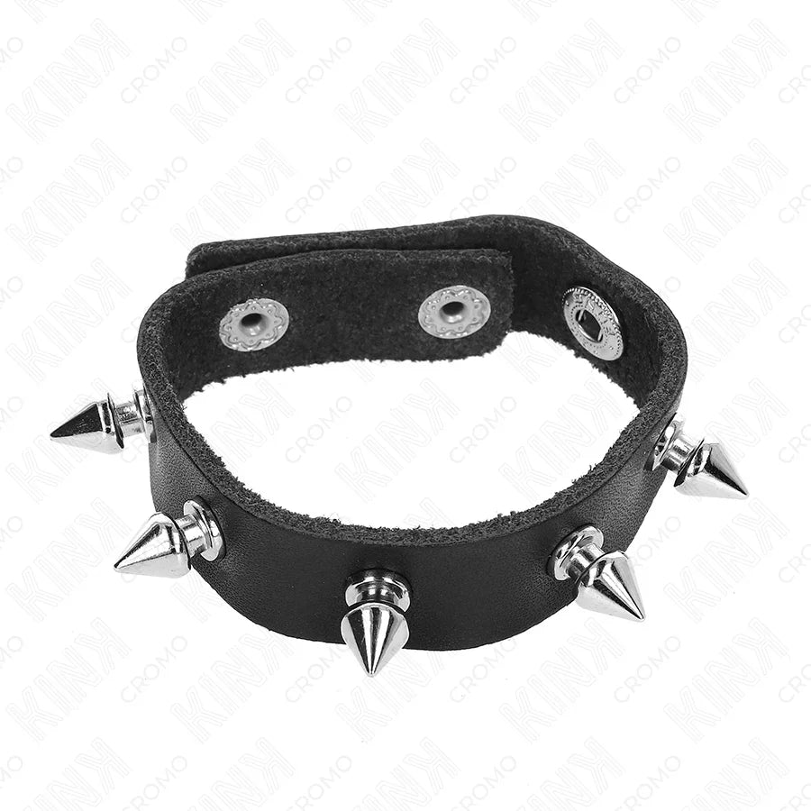 KINK - ANILLO PENE CUERO CON PÚAS 21.5 X 1.6 CM - Nuvica