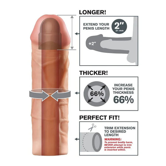 FANTASY X- TENSIONS - MEGA 2 EXTENSIÓN FLESH PARA EL PENE - Nuvica