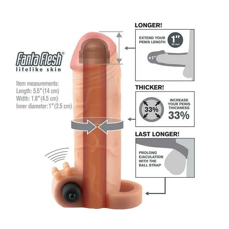 FANTASY X- TENSIONS - EXTENSION PARA EL PENE CON VIBRADOR REAL FEEL 1 - Nuvica
