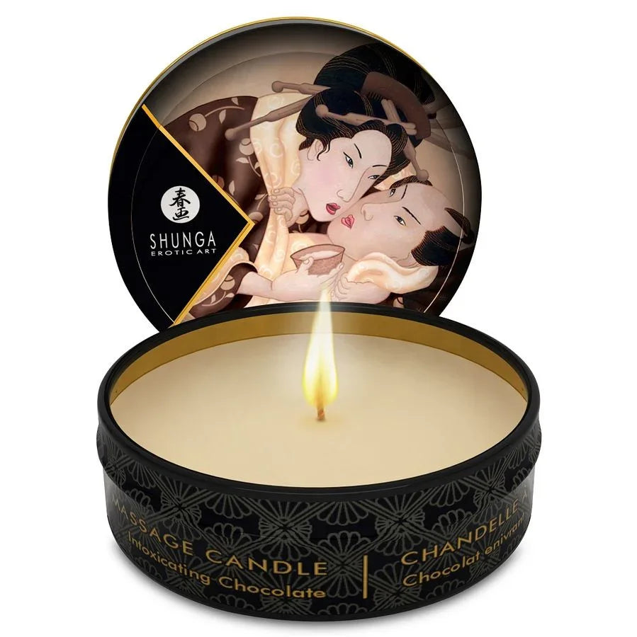 SHUNGA - MINI CARESS BY CANDELIGHT VELA MASAJE CHOCOLATE 30 ML - Nuvica