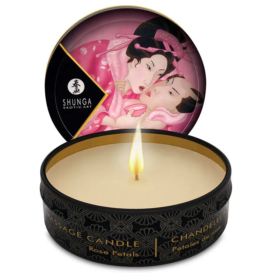 SHUNGA - MINI CARESS BY CANDELIGHT VELA MASAJE ROSAS 30 ML - Nuvica