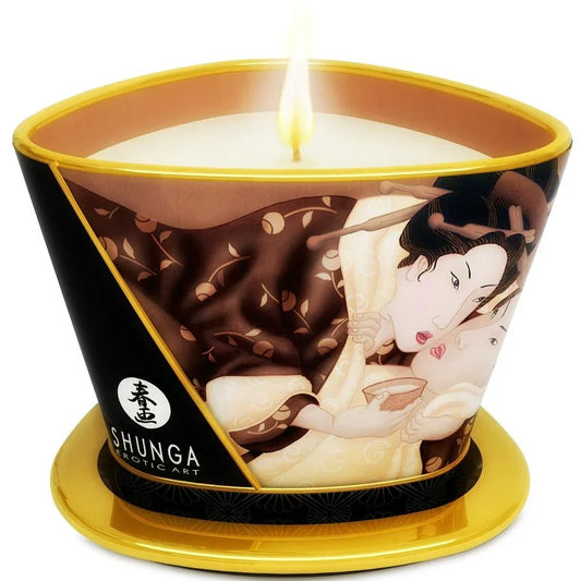 SHUNGA - MINI CARESS BY CANDELIGHT VELA MASAJE CHOCOLATE 170 ML - Nuvica