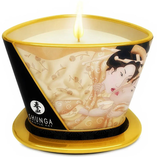 SHUNGA - MINI CARESS BY CANDELIGHT VELA MASAJE VAINILLA 170 ML - Nuvica