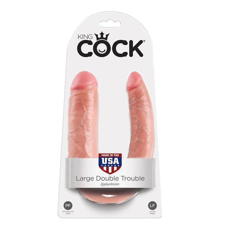 KING COCK - DILDO DOBLE PENETRACIÓN 17.8 CM NATURAL - Nuvica