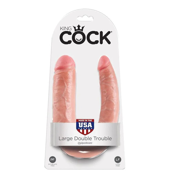 KING COCK - DILDO DOBLE PENETRACIÓN 17.8 CM NATURAL - Nuvica