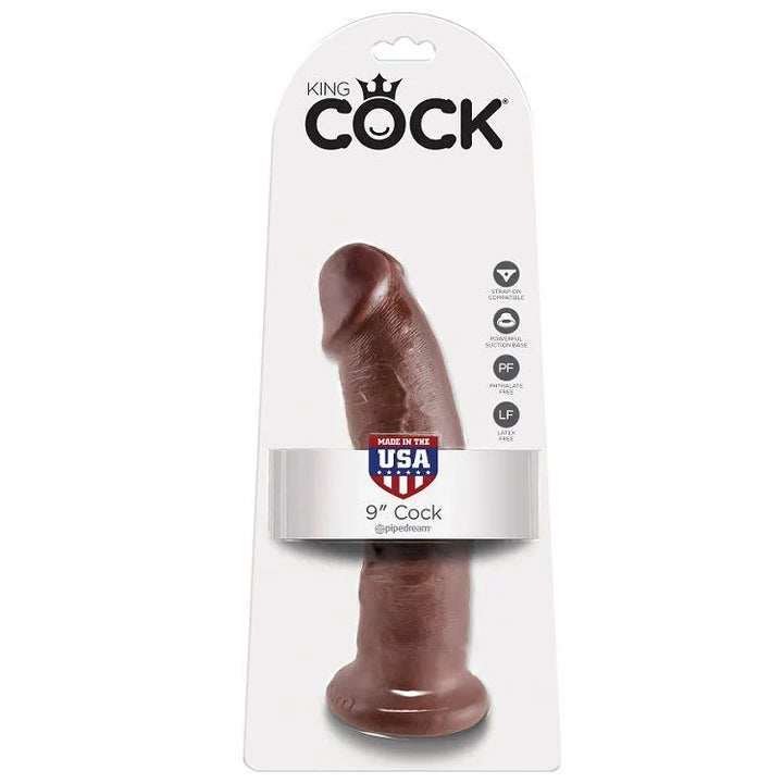KING COCK - 9 PENE MARRÓN 22.9 CM - Nuvica