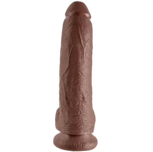 KING COCK - 9 PENE REALÍSTICO MARRÓN 22.9 CM - Nuvica