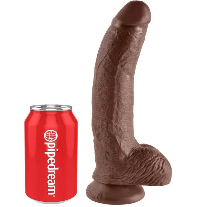 KING COCK - 9 PENE REALÍSTICO MARRÓN 22.9 CM - Nuvica