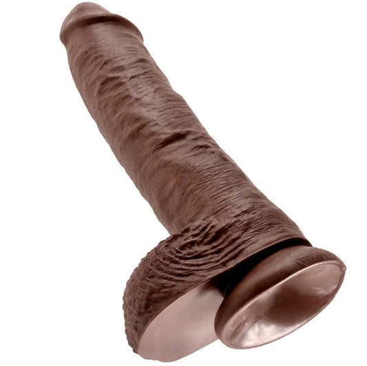 KING COCK - 10 PENE REALÍSTICO MARRÓN 26.5 CM - Nuvica