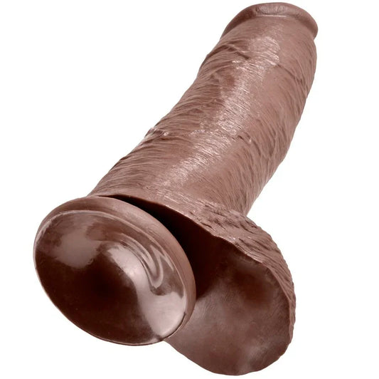 KING COCK - 12 PENE REALÍSTICO MARRÓN 30.48 CM - Nuvica