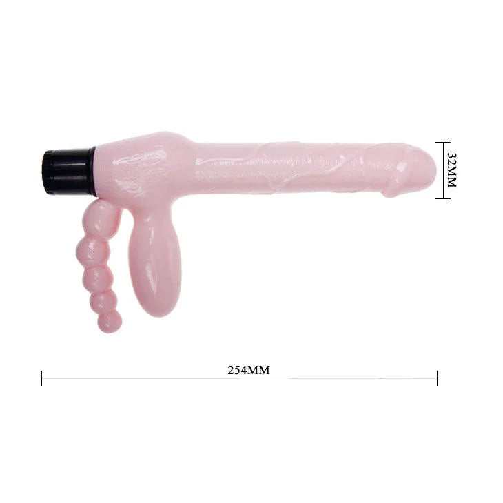 BAILE - ARNÉS SIN CUERDA TPR CON VIBRACIÓN Y ESTIMULACION ANAL 25.4 CM - Nuvica