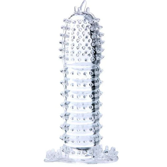 BAILE - FUNDA PARA PENE CON PUNTOS ESTIMULANTES TRANSPARENTE 14 CM - Nuvica