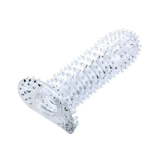 BAILE - FUNDA PARA PENE CON PUNTOS ESTIMULANTES TRANSPARENTE 14 CM - Nuvica