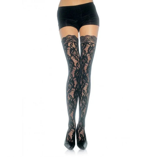 LEG AVENUE - MEDIAS DE ENCAJE FLORAL - Nuvica