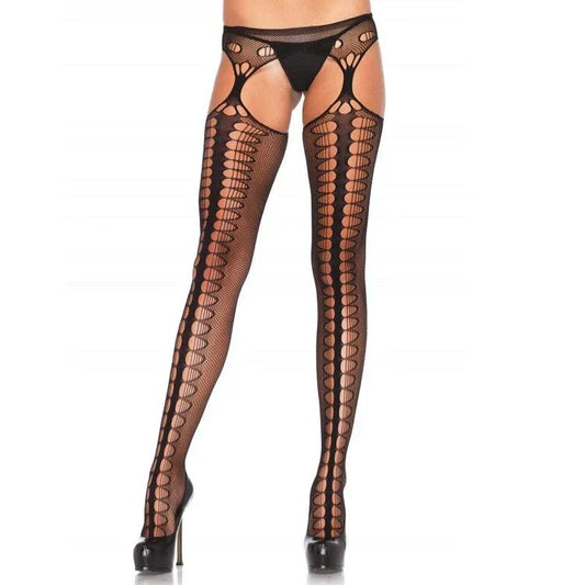 LEG AVENUE - MEDIAS CON LIGUERO EXCLUSIVE NEGRO - Nuvica