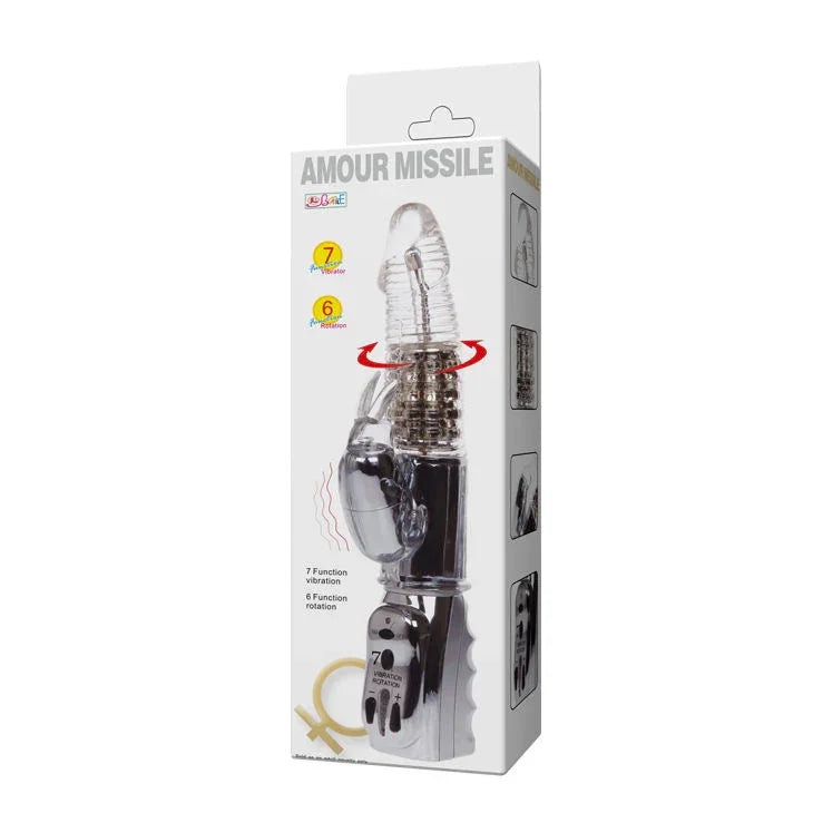 BAILE - AMOUR MISSILE ROTADOR TRANSPARENTE 26.5 CM - Nuvica