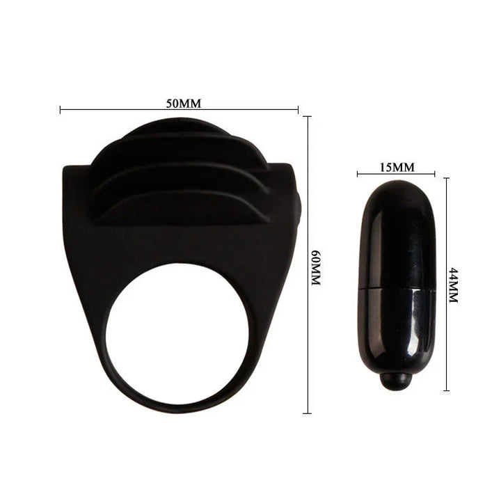 PRETTY LOVE - CHESTER ANILLO VIBRADOR NEGRO - Nuvica