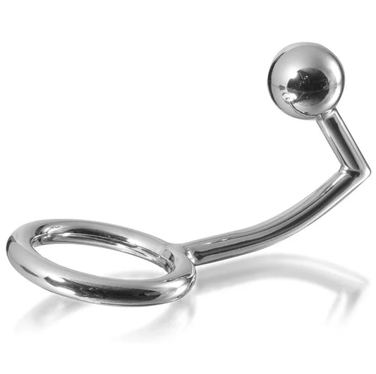 METAL HARD - COCK RING ANILLO CON GANCHO INTRUDER ANAL 40MM - Nuvica