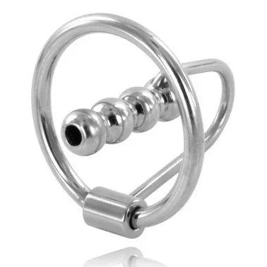 METAL HARD - ANILLO GLANDE CON PLUG URETRAL 30MM - Nuvica