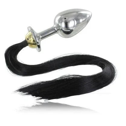 METAL HARD - PLUG ANAL ACERO CON COLA 8.89CM - Nuvica