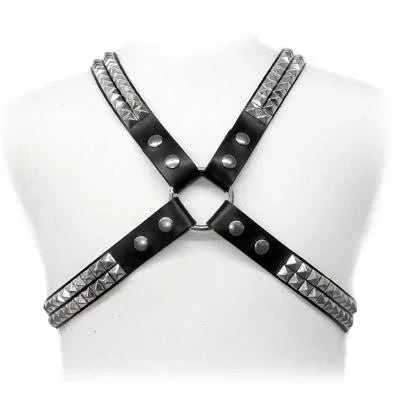 LEATHER BODY - PYRAMID STUD HARNESS - Nuvica