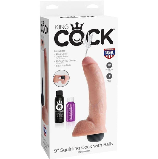 KING COCK - PENE REALÍSTICO EYACULADOR NATURAL 22.86 CM - Nuvica