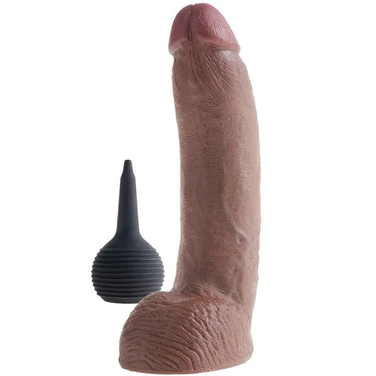 KING COCK - PENE REALÍSTICO EYACULADOR MARRÓN 22.86 CM - Nuvica
