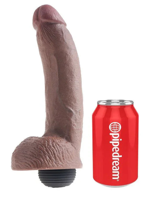 KING COCK - PENE REALÍSTICO EYACULADOR MARRÓN 22.86 CM - Nuvica