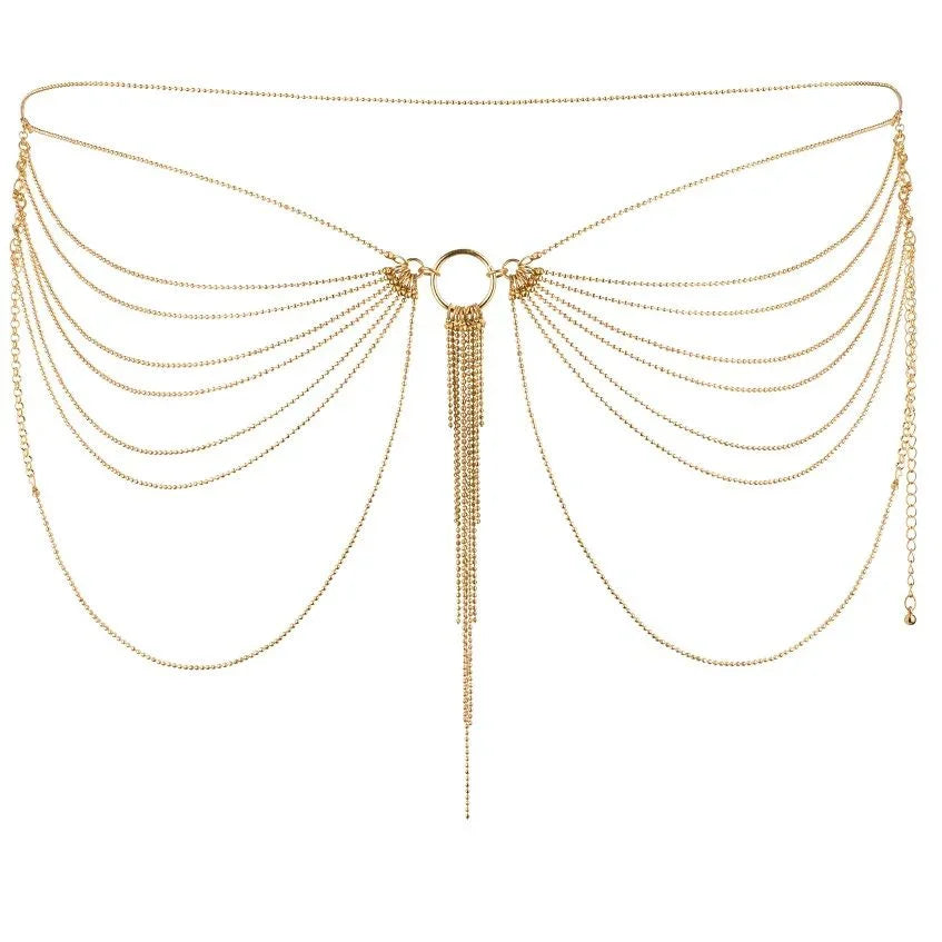 BIJOUX - MAGNIFIQUE JOYA DE CADENAS METLICAS PARA CINTURA DORADA - Nuvica