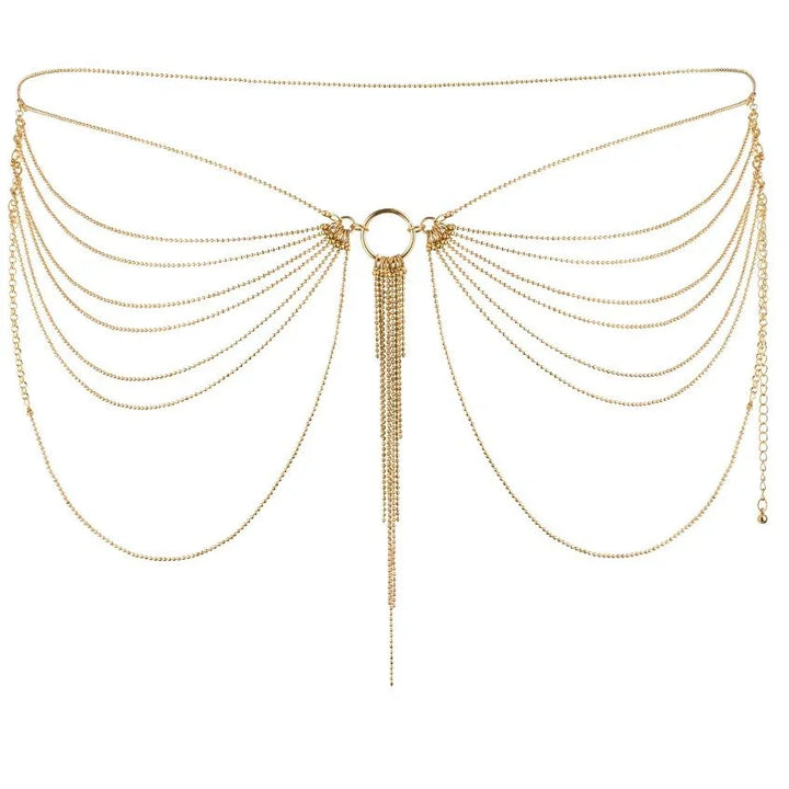 BIJOUX - MAGNIFIQUE JOYA DE CADENAS METLICAS PARA CINTURA DORADA - Nuvica