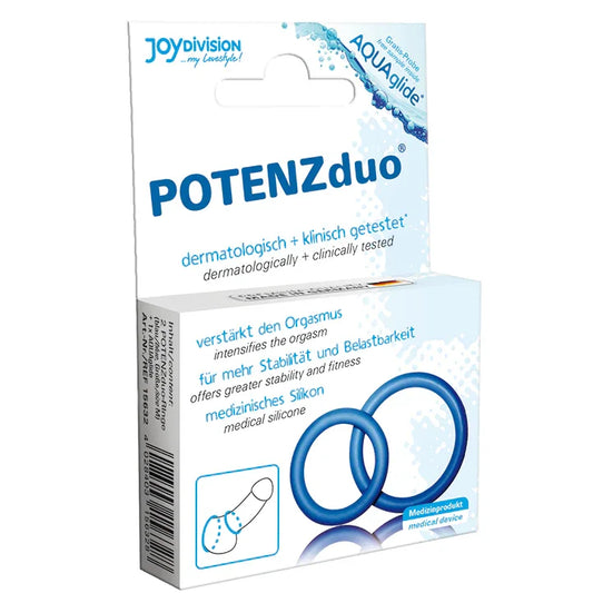 JOYDIVISION POTENZDUO - ANILLOS PARA PENE AZUL - M - Nuvica