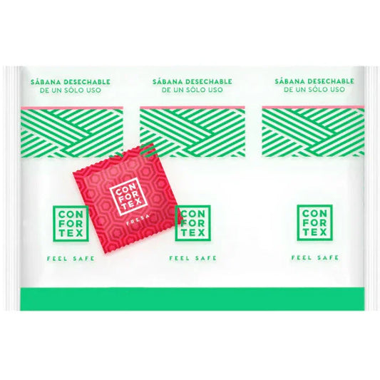 CONFORTEX - SABANAS HIGIÉNICAS DESECHABLES INVIDUAL + PRESERVATIVO FRESA - Nuvica
