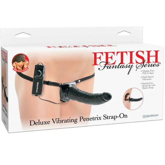 FETISH FANTASY SERIES - SERIES DELUXE ARNÉS VIBRADOR PENETRIS NEGRO - Nuvica
