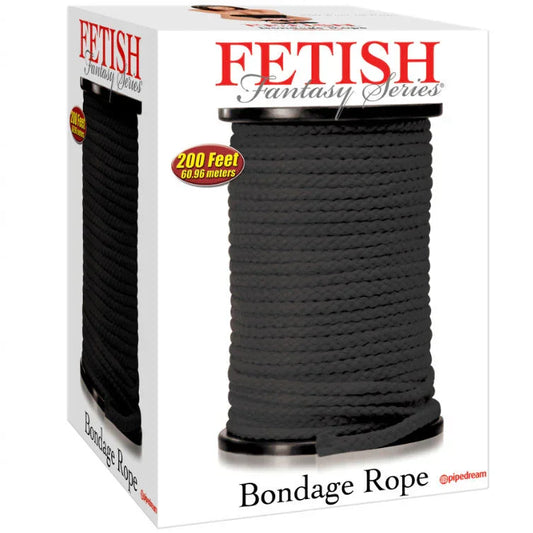 FETISH FANTASY SERIES - SERIES BONDAGE CUERDA SEDA NEGRO 60.96 METROS - Nuvica