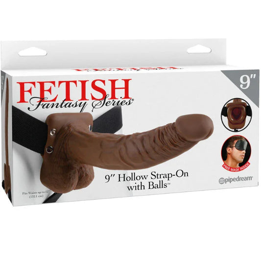 FETISH FANTASY SERIES - 9 ARNÉS CON TESTÍCULOS HUECO MAN 22.9 CM MARRÓN - Nuvica