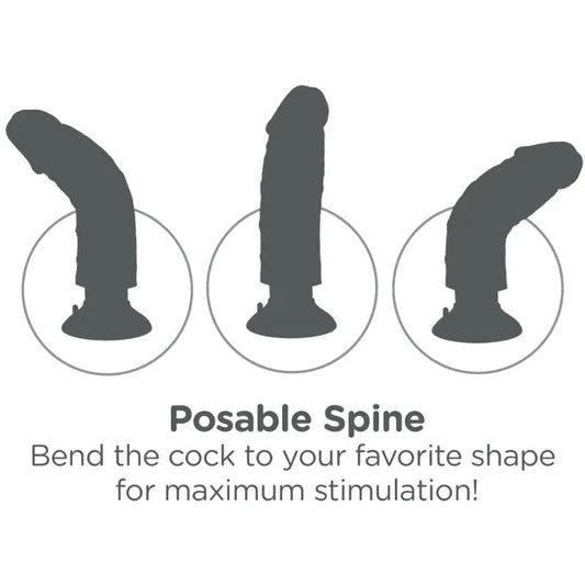 KING COCK - DILDO VIBRADOR 15.24 CM NATURAL - Nuvica