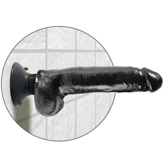 KING COCK - DILDO VIBRADOR CON TESTÍCULOS 23 CM NEGRO - Nuvica
