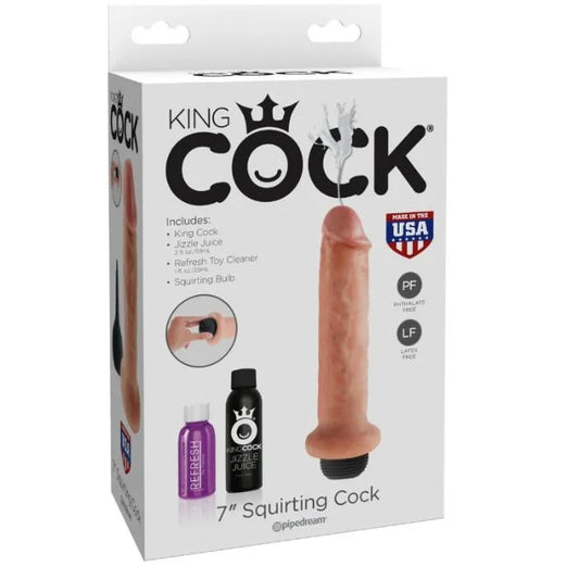 KING COCK - DILDO SQUIRTING 17.8 CM NATURAL - Nuvica