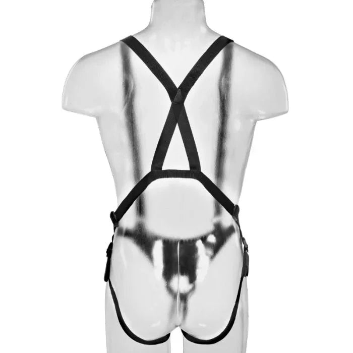 KING COCK - STRAP-ON CON DILDO HUECO 28 CM Y TIRANTES COLOR CARNE - Nuvica