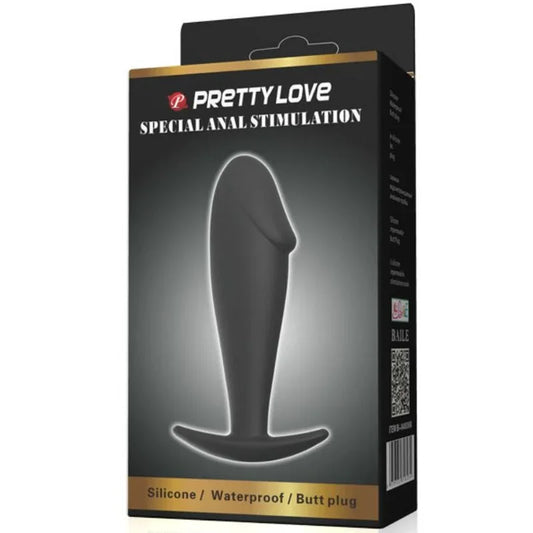 PRETTY LOVE - PLUG ANAL SILICONA FORMA PENE NEGRO - Nuvica