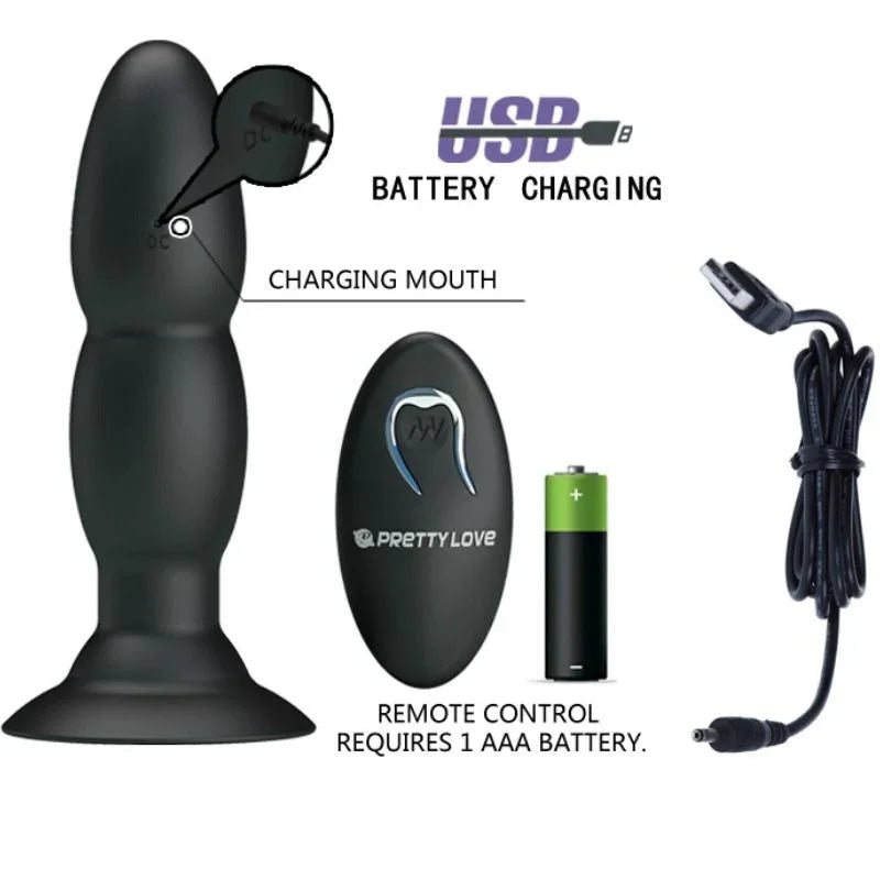 PRETTY LOVE - PLUG VIBRADOR Y ROTACIÓN POR CONTROL REMOTO - Nuvica