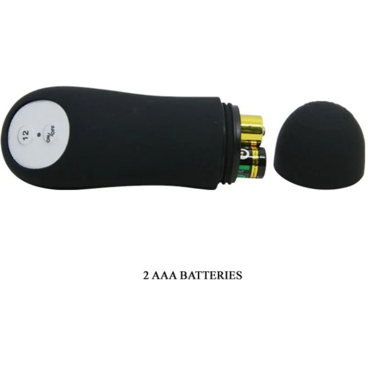 PRETTY LOVE - PLUG ANAL SILICONA FORMA PENE Y 12 MODOS VIBRACIÓN NEGRO - Nuvica