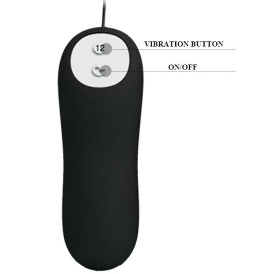 PRETTY LOVE - PLUG ANAL SILICONA FORMA ANCLA 12 MODOS VIBRACIÓN NEGRO - Nuvica