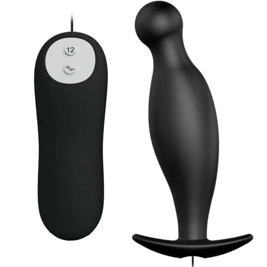 PRETTY LOVE - PLUG ANAL SILICONA 12 MODOS VIBRACIÓN NEGRO - Nuvica
