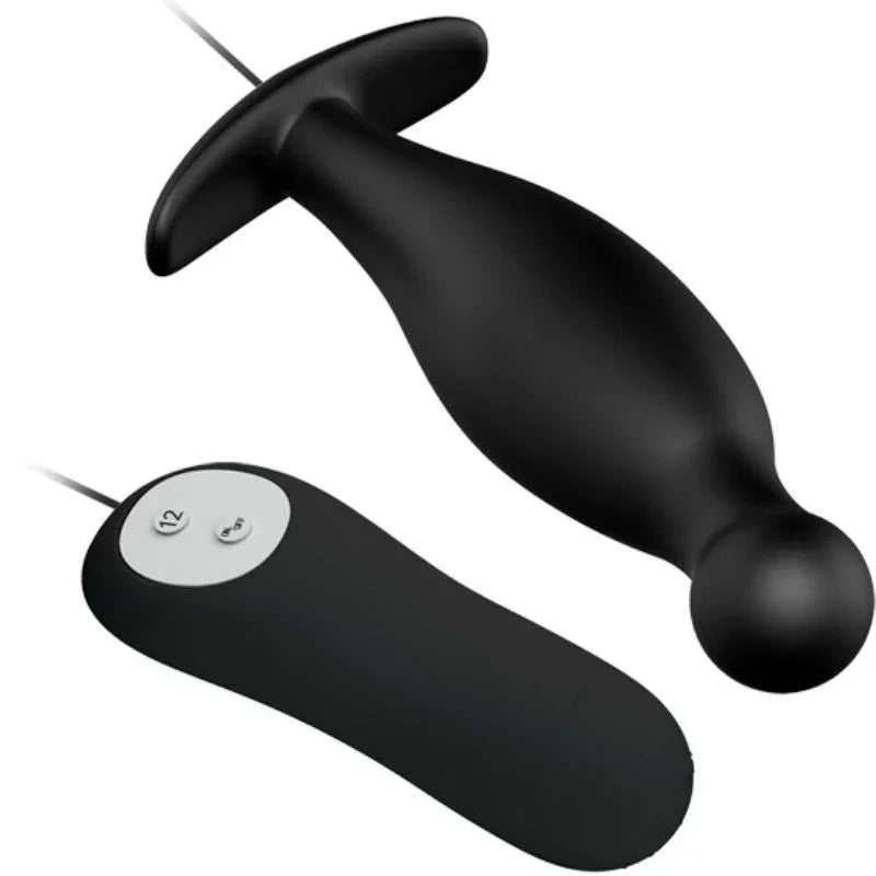PRETTY LOVE - PLUG ANAL SILICONA 12 MODOS VIBRACIÓN NEGRO - Nuvica