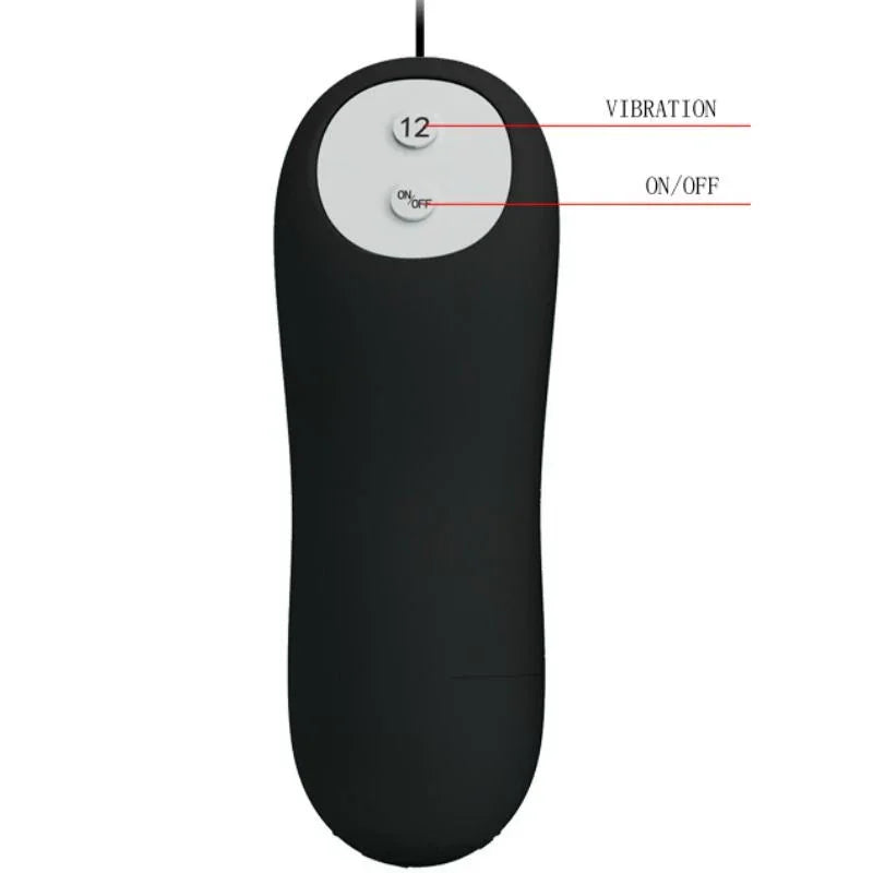 PRETTY LOVE - PLUG ANAL SILICONA 12 MODOS VIBRACIÓN NEGRO - Nuvica