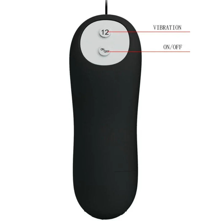 PRETTY LOVE - PLUG ANAL SILICONA 12 MODOS VIBRACIÓN NEGRO - Nuvica