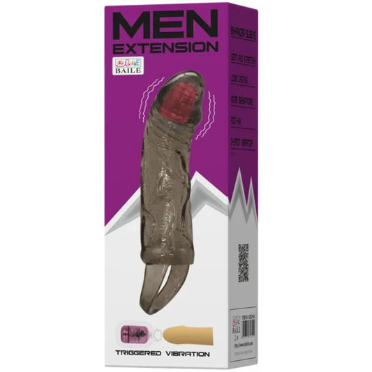 BAILE - FUNDA EXTENSORA PENE CON VIBRACIÓN Y STRAP PARA TESTÍCULOS 13.5 CM - Nuvica