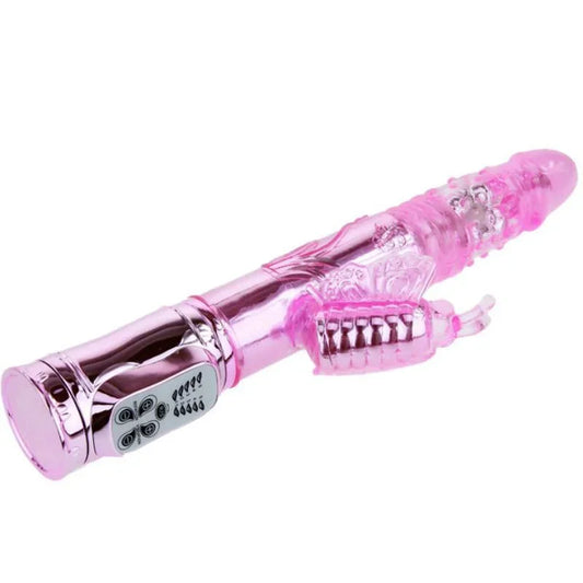 BAILE - VIBRADOR RECARGABLE CON ROTACION Y ESTIMULADOR THROBBING BUTTERF - Nuvica
